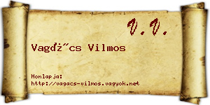 Vagács Vilmos névjegykártya